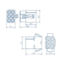 6007 Series Connector Complete Sets - 6 Pins