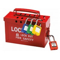 Portable Metal 13-Lock Box Red