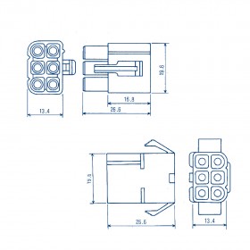 6007 Series Connector Complete Sets - 6 Pins